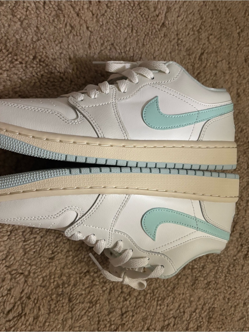 Nike Air Jordan 1 Low Women’s Sneakers in Cream and Light Blue
